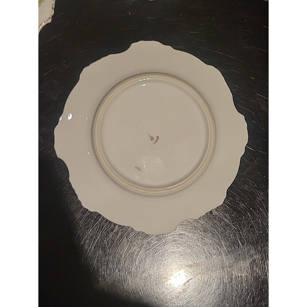 Lot -6 Antique Hermann Ohme 6" Eglantine Style China Bread Plate Pre-1920 Ruffle - Picture 4 of 16